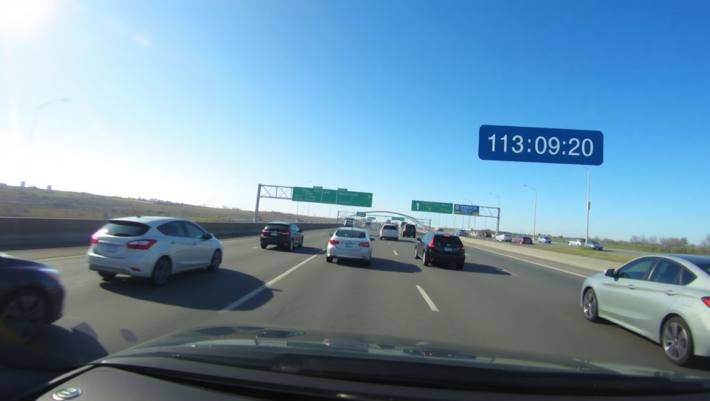 Dash cam recording view with city lights through windshield How Can I Check Dash Cam Videos? Easy Guide